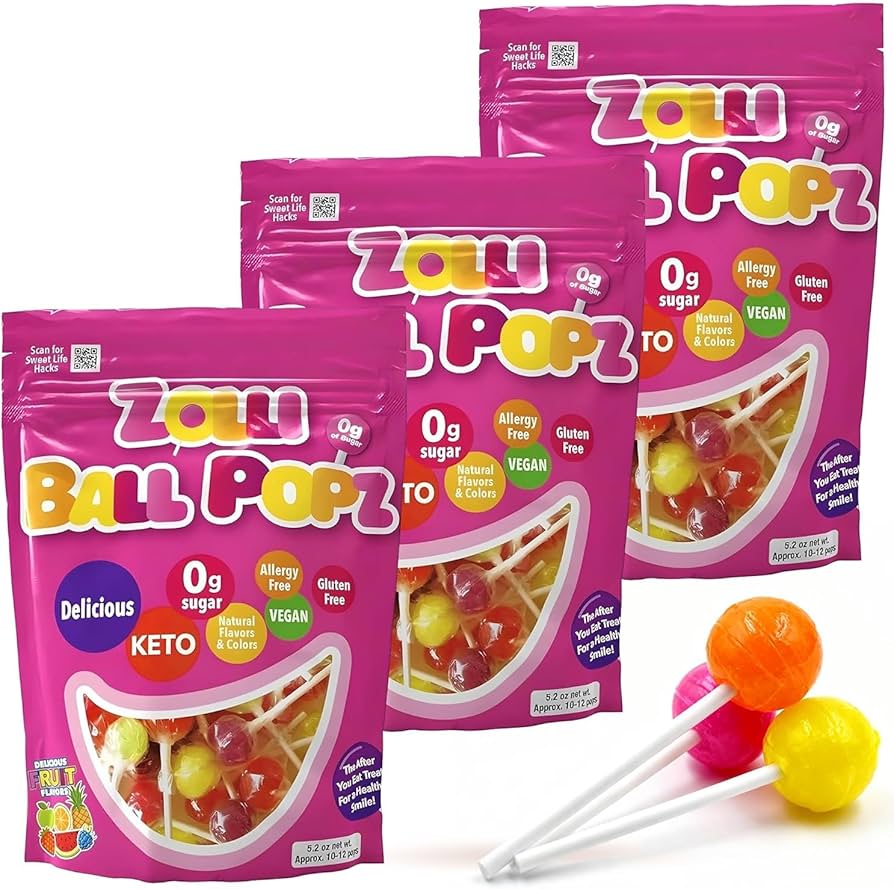 Amazon.com : Zollipops Ball Popz Clean Teeth Lollipops