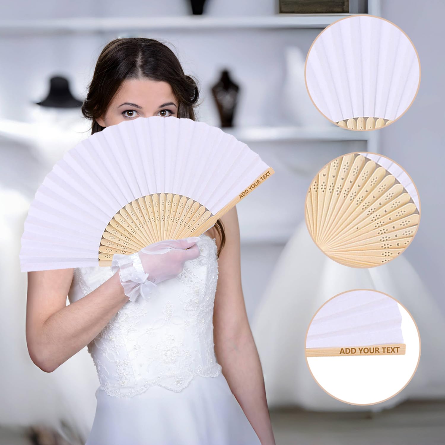 Personalisierbarer Fächer mit Gravur, Personalisierte Faltbare Handfächer, Personalisierter gravierter Holzfächer, Personalisierte Faltfächer aus Holz für Hochzeiten Partys