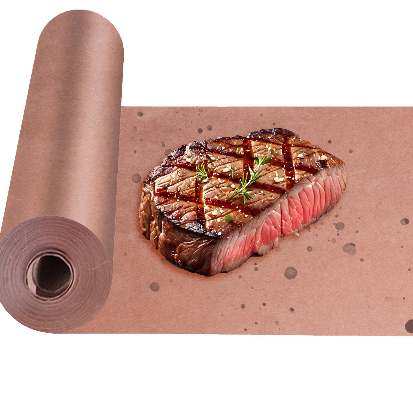 BigKing 1 Rotoli Carta da Macellaio, Colore Rosa, 45 cm x 30 m, Carta Kraft per Barbecue, Affumicatore, Carne di Pesce, Perfetta per Cucinare Succoso