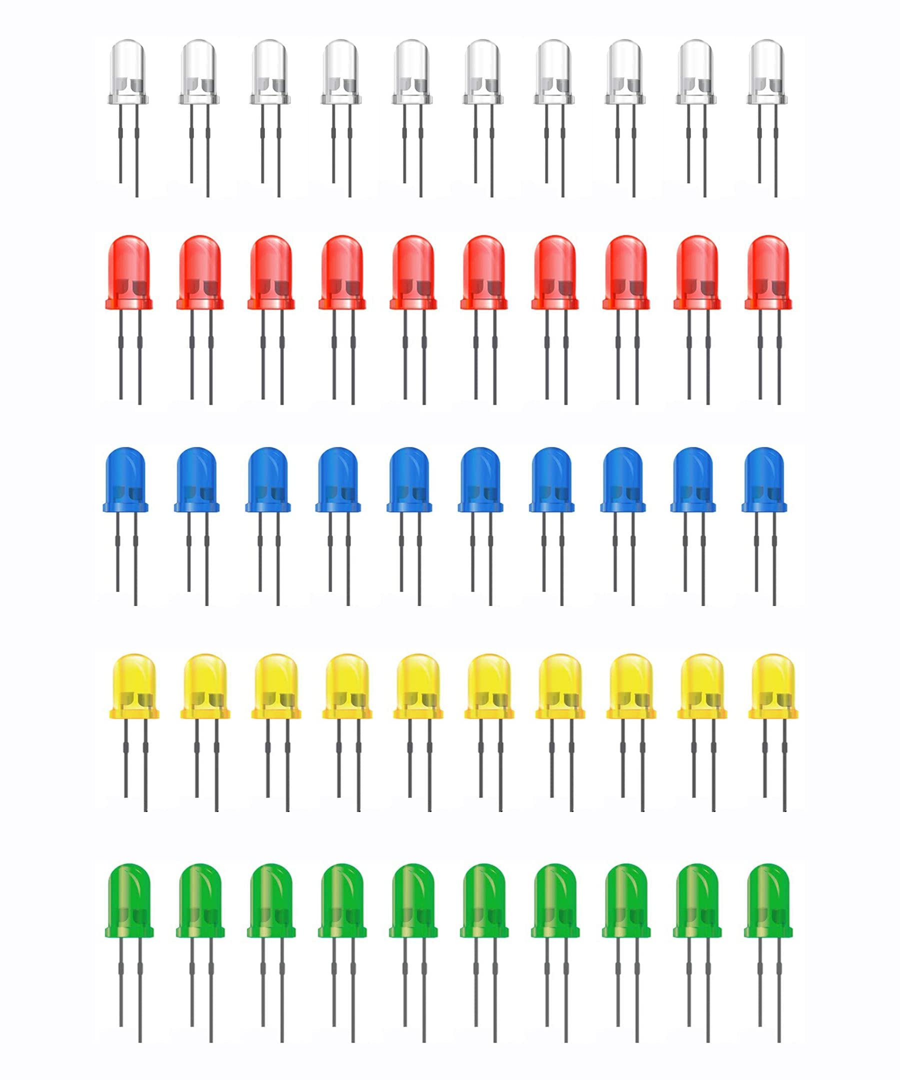 SYMFONIA 5mm LED Diodes, Round Head DIY Electronic Component, Low Voltage Diffused Diode for DIY PCB Circuit, Indicator Lights, Science Project Experiment (50 pieces, Multicolor) (B09FBXPKJ4) Amazon Price History, Amazon Price Tracker