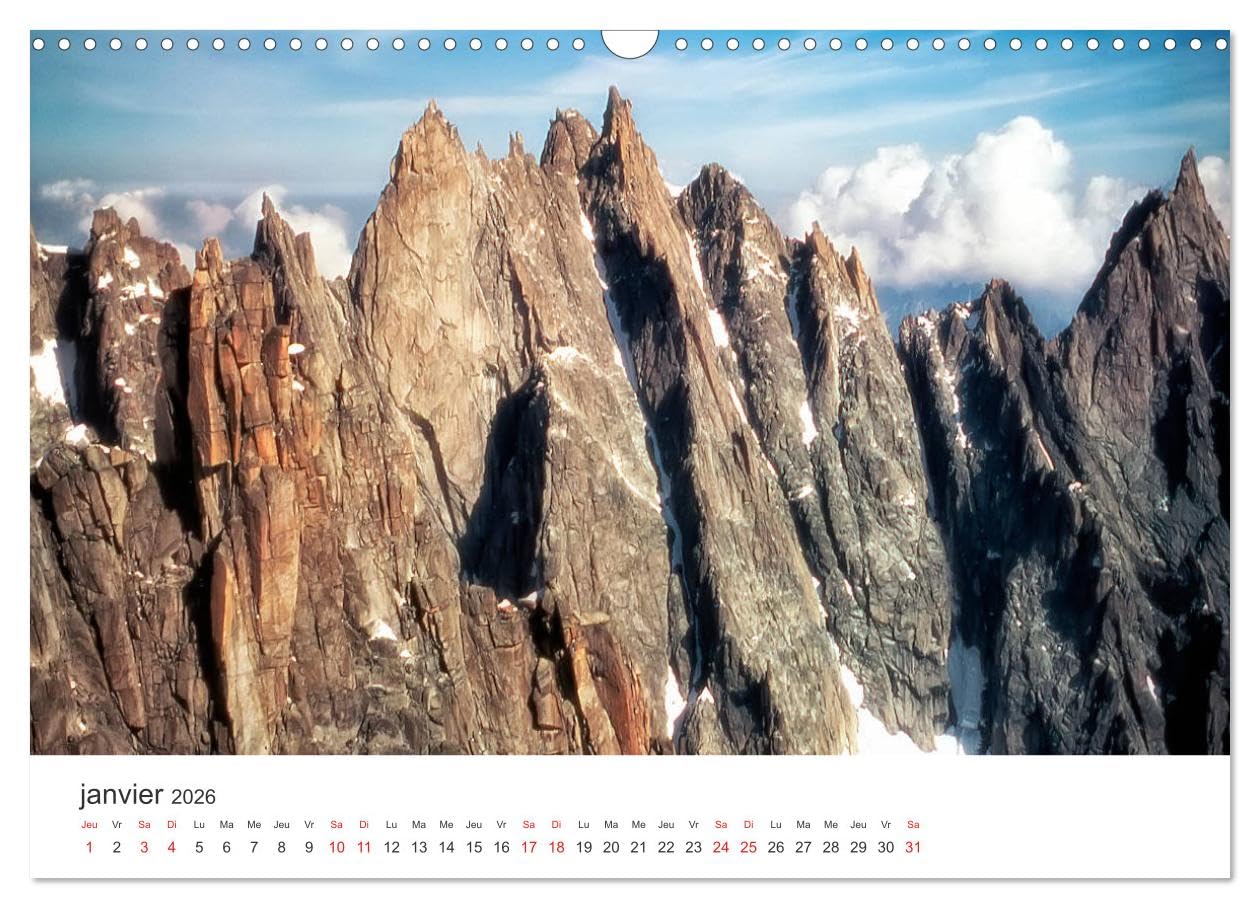 Paysages Le massif du Mont-Blanc (Calendrier mural 2026 DIN A3 vertical), CALVENDO calendrier mensuel: Le massif du Mont-Blanc vu d'avion