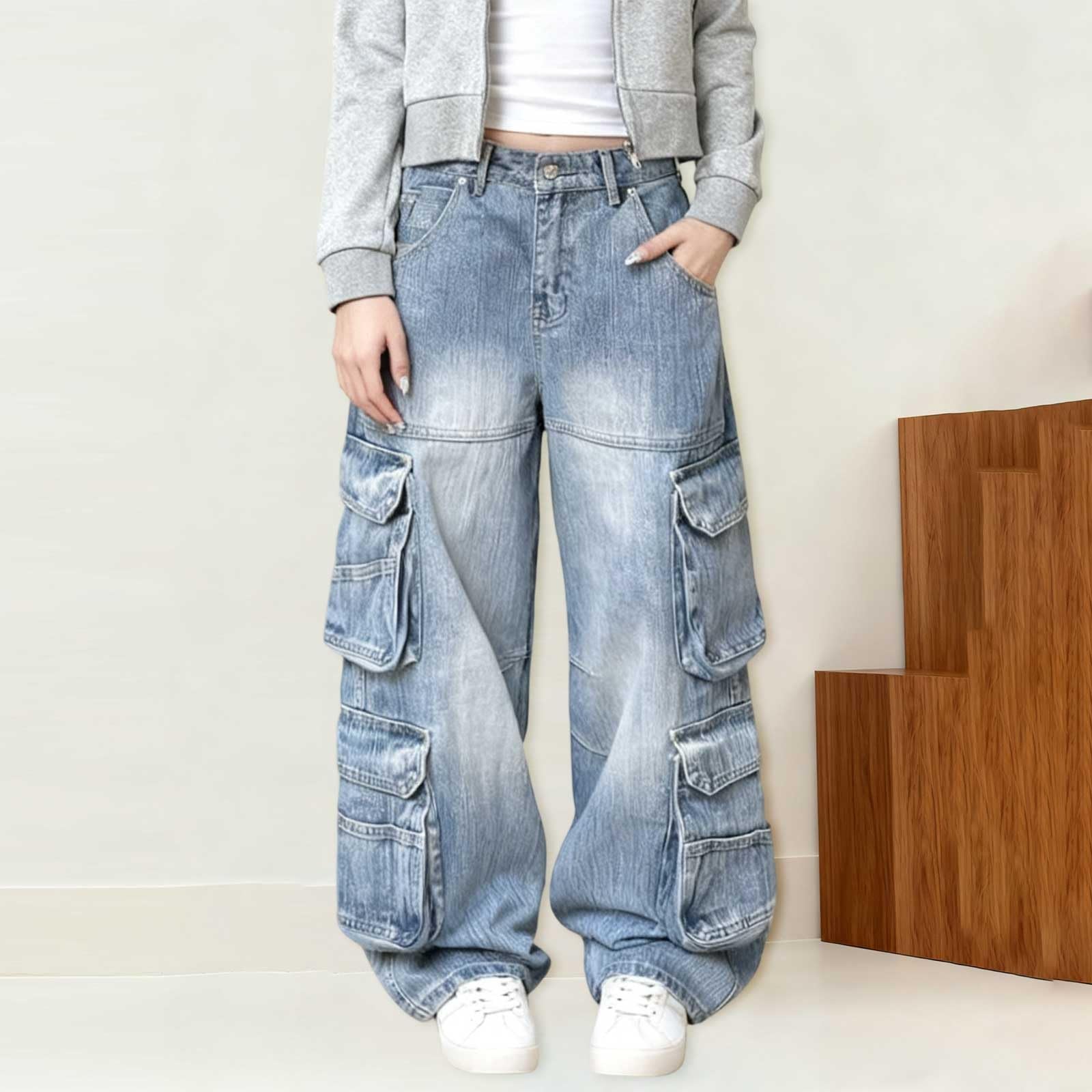 Lässige Hose mit hohem Bund, weiche Hose mit Taschen, bequemer elastischer Bund für Alltag und Entspannung