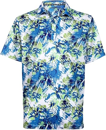 TattooGolf Hawaiian Print ProCool Mens Golf Shirt