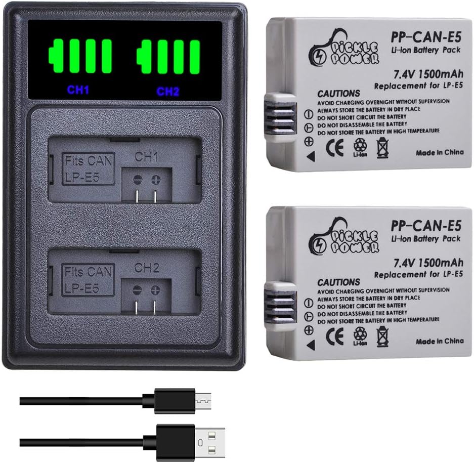 Batería Ayex LP-E5 Para Canon - Compatible Con EOS 450D, 500D, 1000D, De Iones De Litio Y Recargable