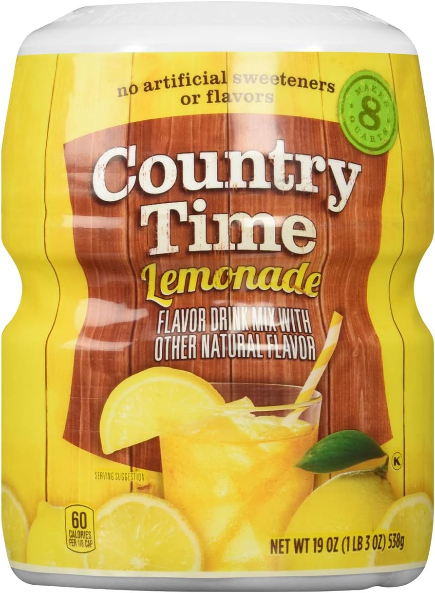 Country Time Lemonade Flavoured Drink Mix - Lemonade Powder, 538 g Canister