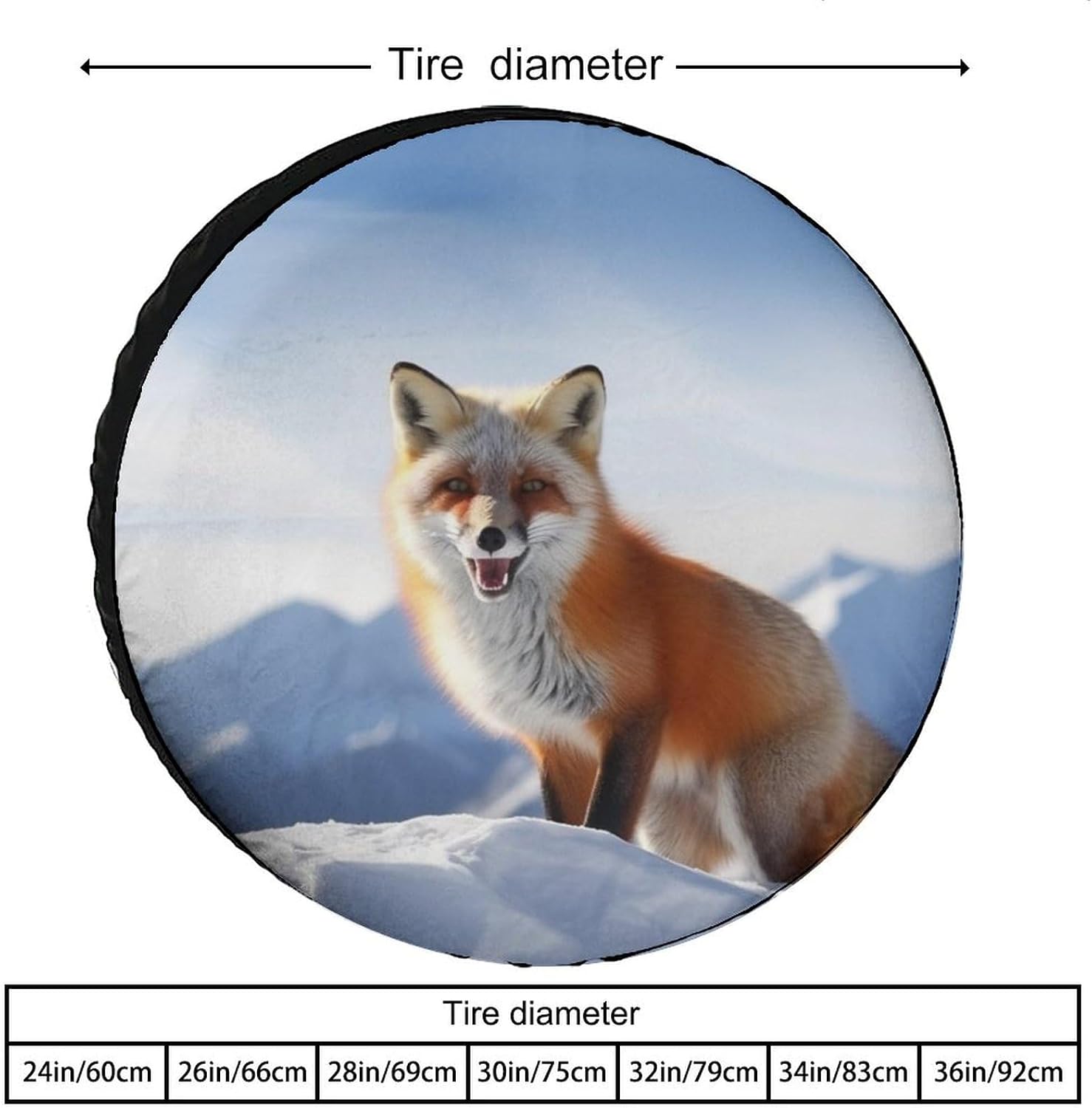 Universal Spare Tire Cover Waterproof Wheel Covers Car Tire Protector Fox Wheel Protector Dustproof Wheels Tires Cover for RV SUV Truck Camper Trailer 26inch