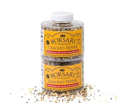 Borsari Set de regalo de 2 cocteleras de sal sazonada Mezcla de condimentos de pimienta agrietada Condimentos gourmet sin gluten para filetes,