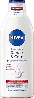 NIVEA Body Lotion Repair & Care, Körpercreme für sehr trockene Haut & zur Linderung von Spannungsgefühlen, Körperlotion mit Glycerin, Niacinamid & Provitamin B5 (400 ml)