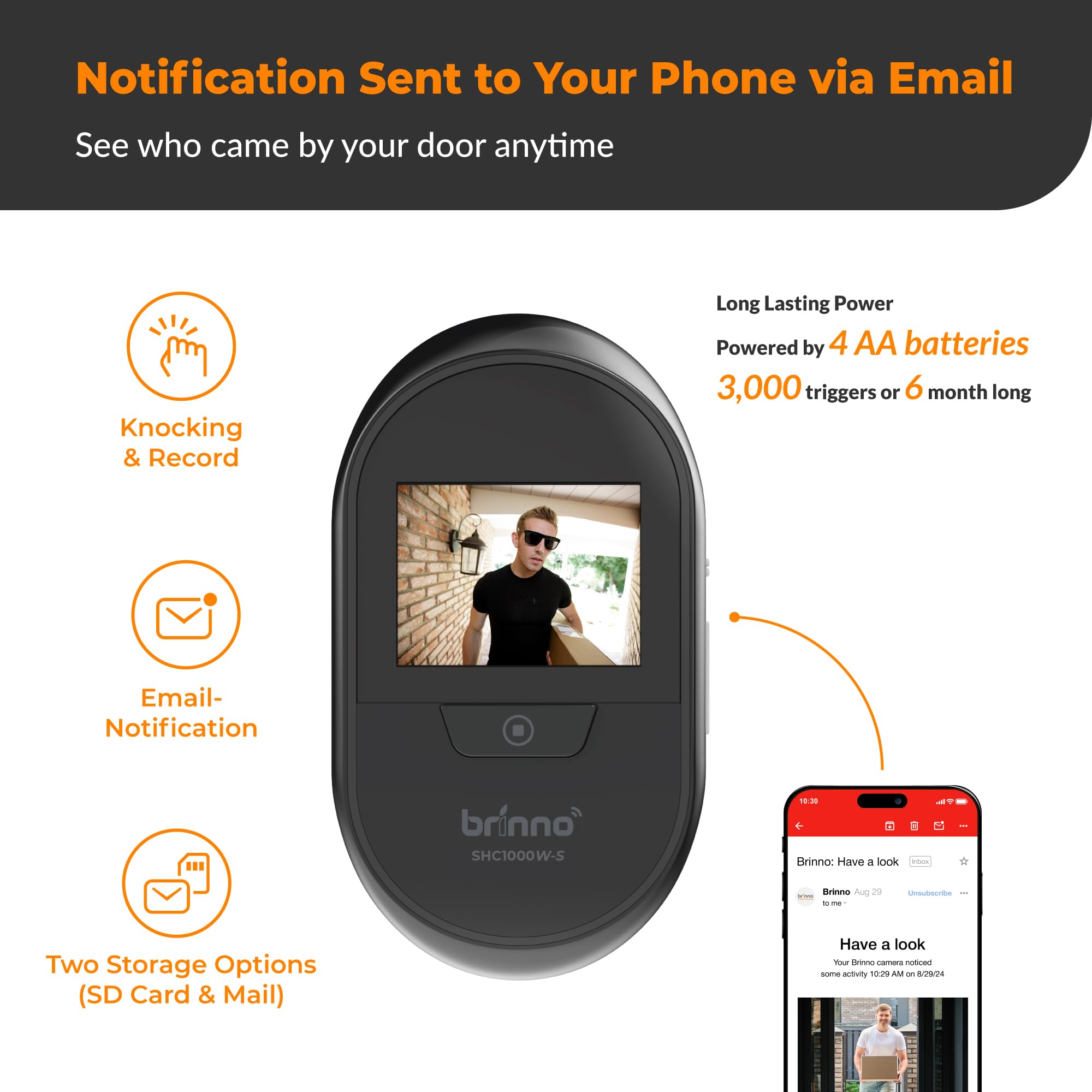 Amazon.com : Brinno Peephole Camera SHC1000 DIY Install LCD Screen