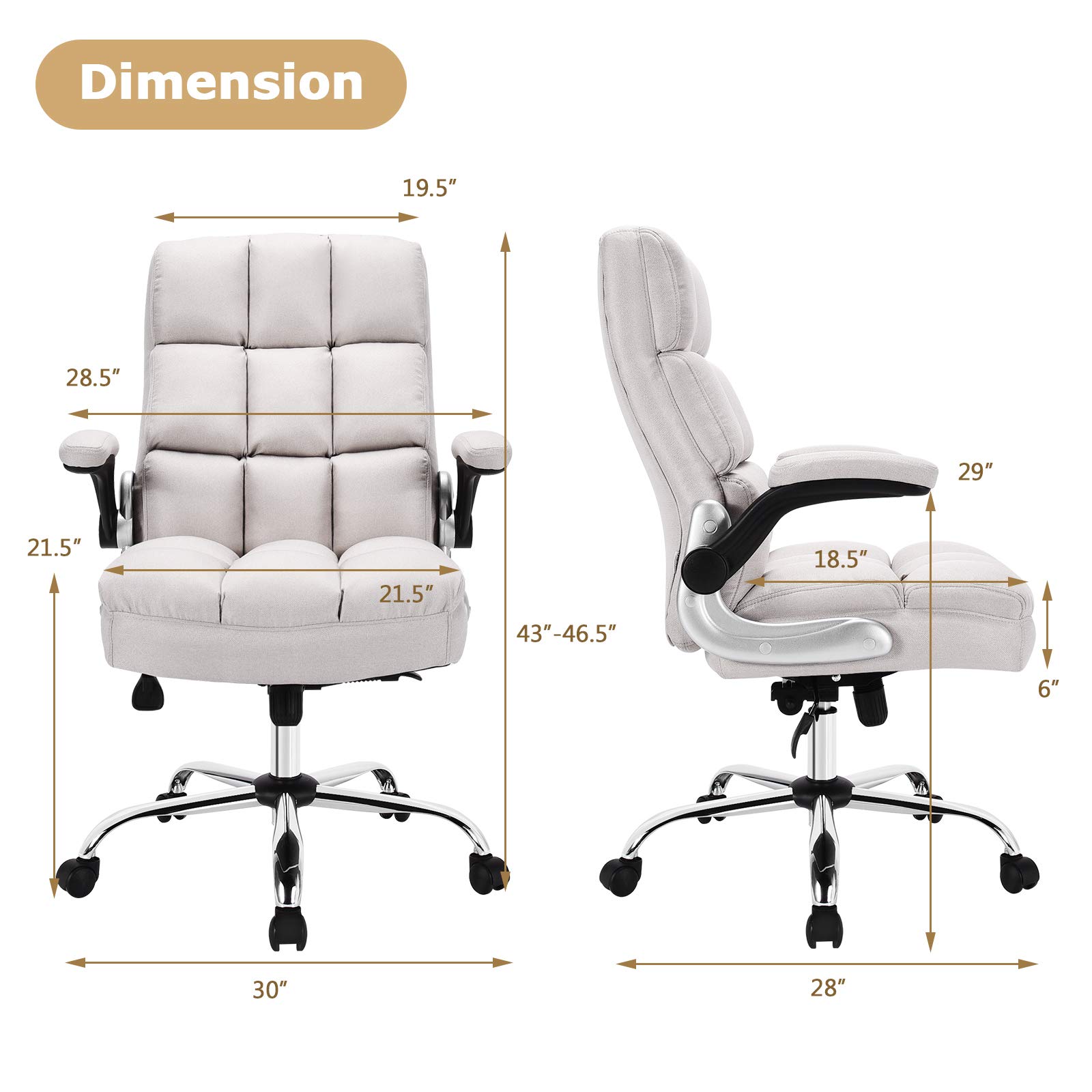 Giantex Executive Office Chair, Big and Tall Ergonomic Computer Chair, Adjustable Tilt Angle and