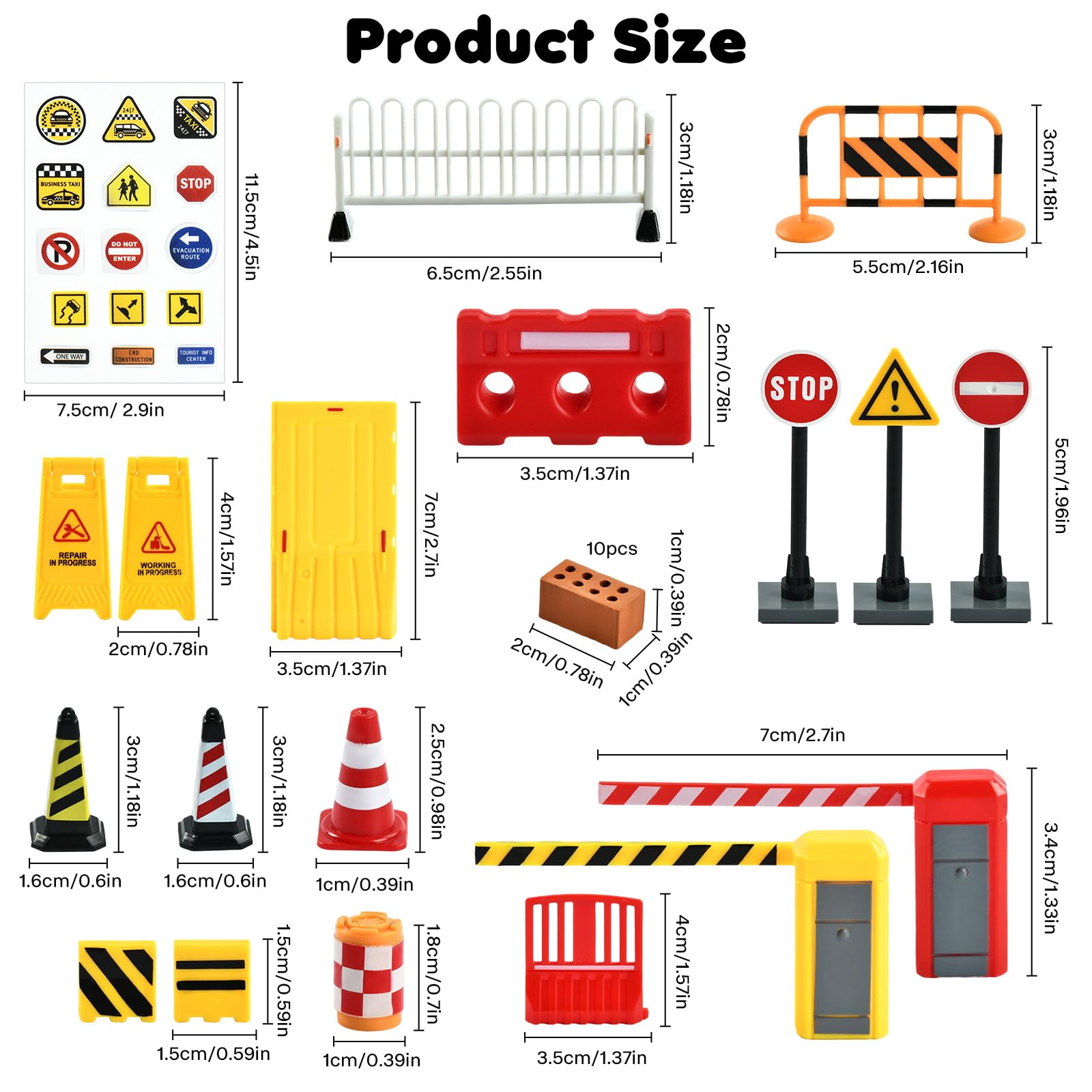 29pcs Mini Segnali Stradali, Segnale Stradale Giocattolo, Mini Cono Stradale, Segnaletica Stradale per Bambini, Giocattoli Educativi per Segnali Stradali per Bambini