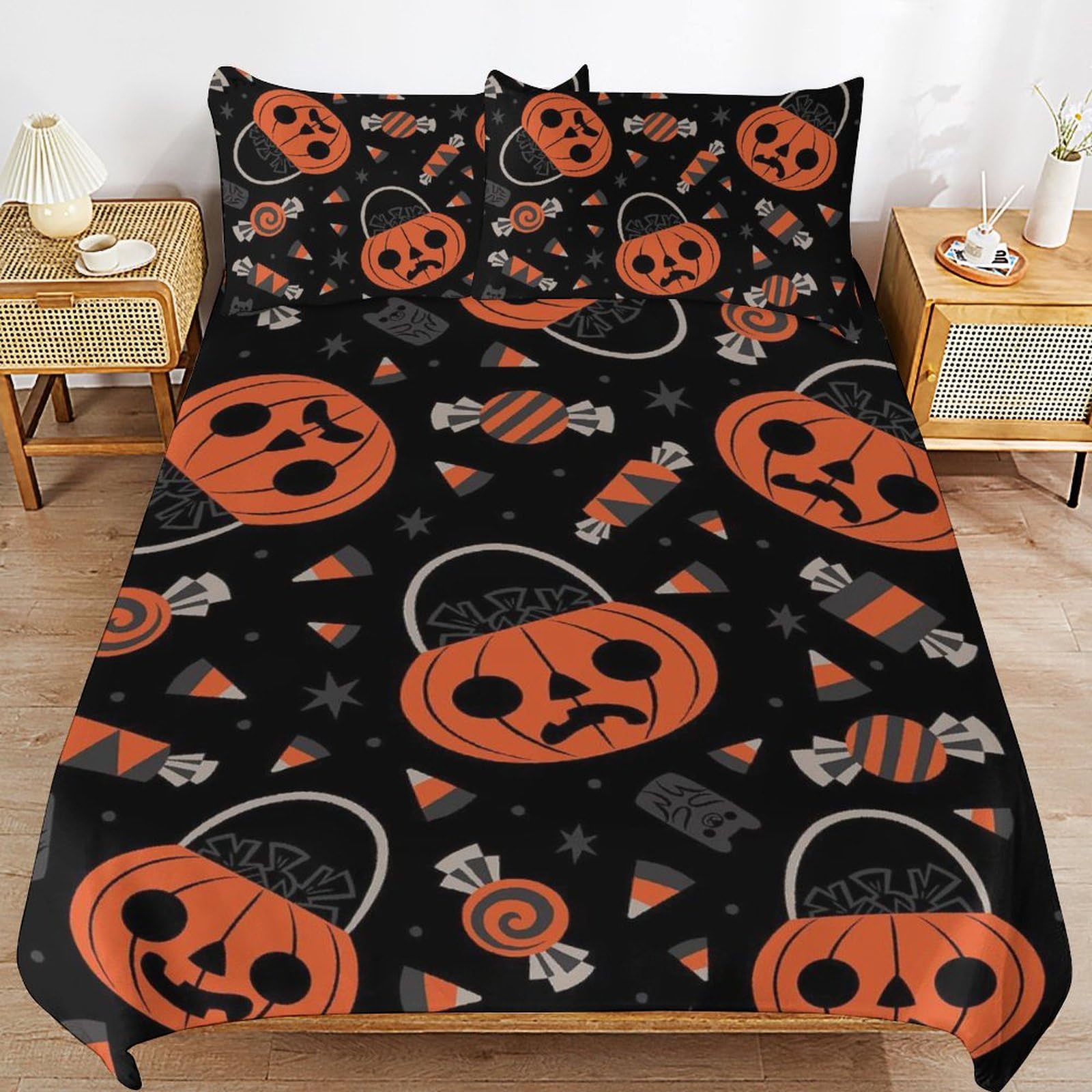 Parure de lit d'Halloween 3 pièces, le cadeau idéal pour décorer la chambre des garçons