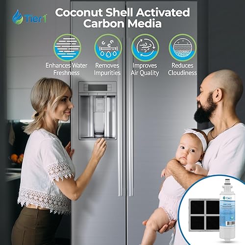 Miniatura 4 de Tier1 Combo de filtro de agua y aire para refrigerador ADQ36006101 Reemplazo para LG LT700P, ADQ36006102, Kenmore 46-9690, 469690, ADQ36006101-S,