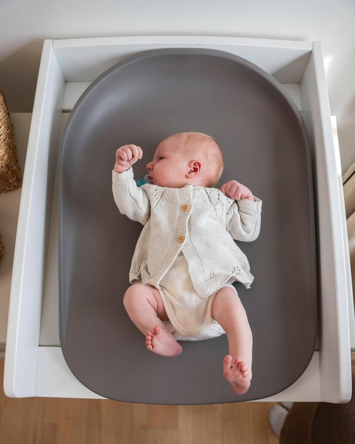 FILIBABBA Bobbie 2.0 Soft Feel Changing Mat, Beige, PUR Foam, 68 x 48 x 10.4 cm, 1950 g (Grey)