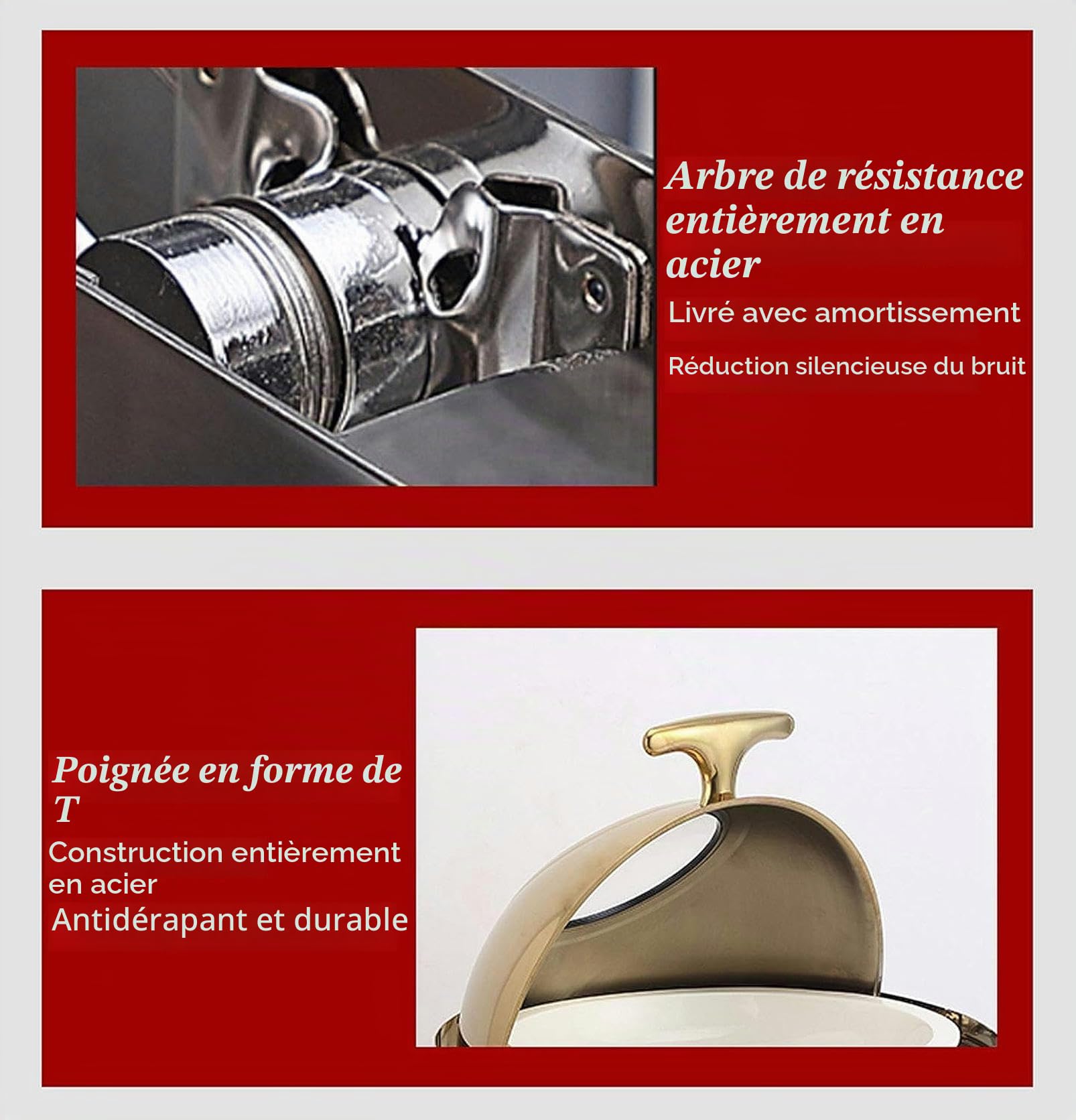 6L Buffets Chauffants, Chafing Dish Chauffe-Plat de Table Electrique pour Match de Football ou Réunion de Bureau, Idéal pour Conserve la Fraîcheur des Aliments