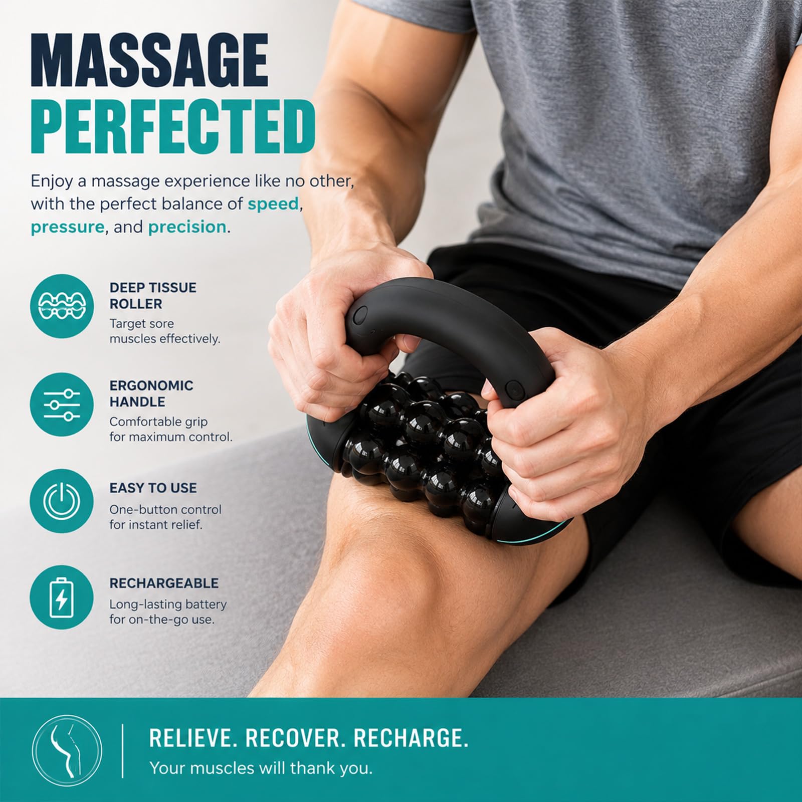 Appareil Anticellulite Électrique,Appareil De Massage Manuel Électrique Avec Rouleaux De Tissus Profonds,Ventouse Electrique Anti Cellulite,3 Vitesses,Réduit Cellulite Et Tensions, Les Épaules (Noir)