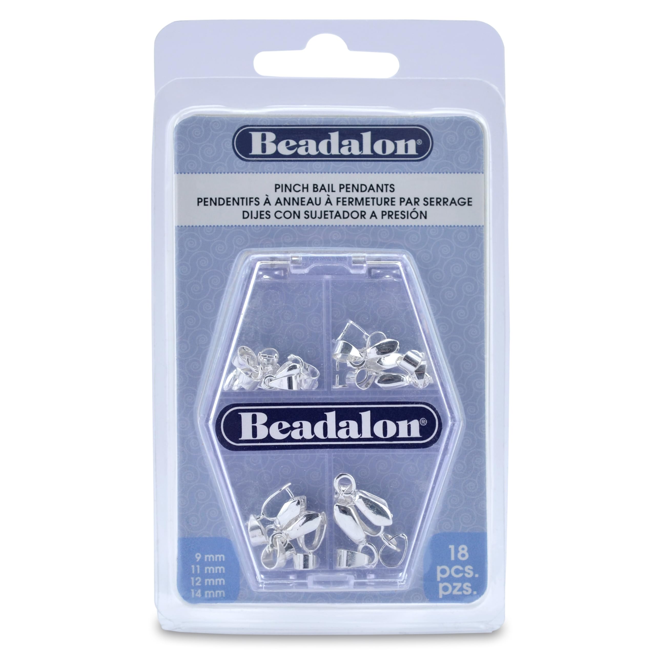 Pinch Bail Beadalon lot bélières à pincer plaqué argent sans nickel pour pendentif
