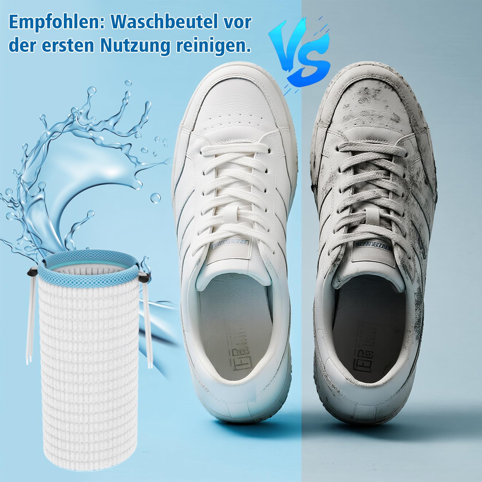 2 sztuki Premium worki do prania butów pralka uniwersalny worek na pranie buty z konstrukcją zapobiegającą otwieraniu, wielokrotnego użytku wytrzymały worek do prania sneakersów odporny na