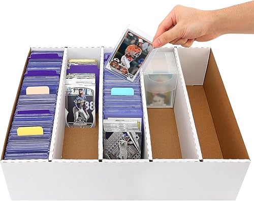 Miniatura 4 de Caja de almacenamiento de tarjetas de béisbol, paquete de 4 unidades en 2 tamaños. Caja de almacenamiento de tarjetas intercambiables, caja de