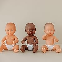 Vista 2 de Muñeca de bebé recién nacida Miniland, anatómicamente correcta, 12.63 pulgadas, Chica africano