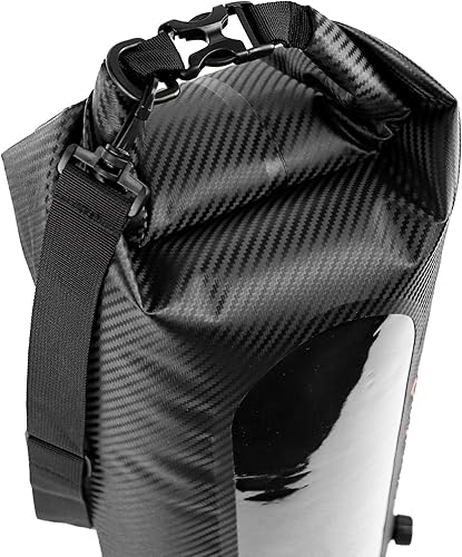 Miniatura 7 de YakAttack Bolsa de secado enrollable de 20L con válvula de aire, carbono negro, bolsa seca marina impermeable para kayak, canotaje, mochilero y