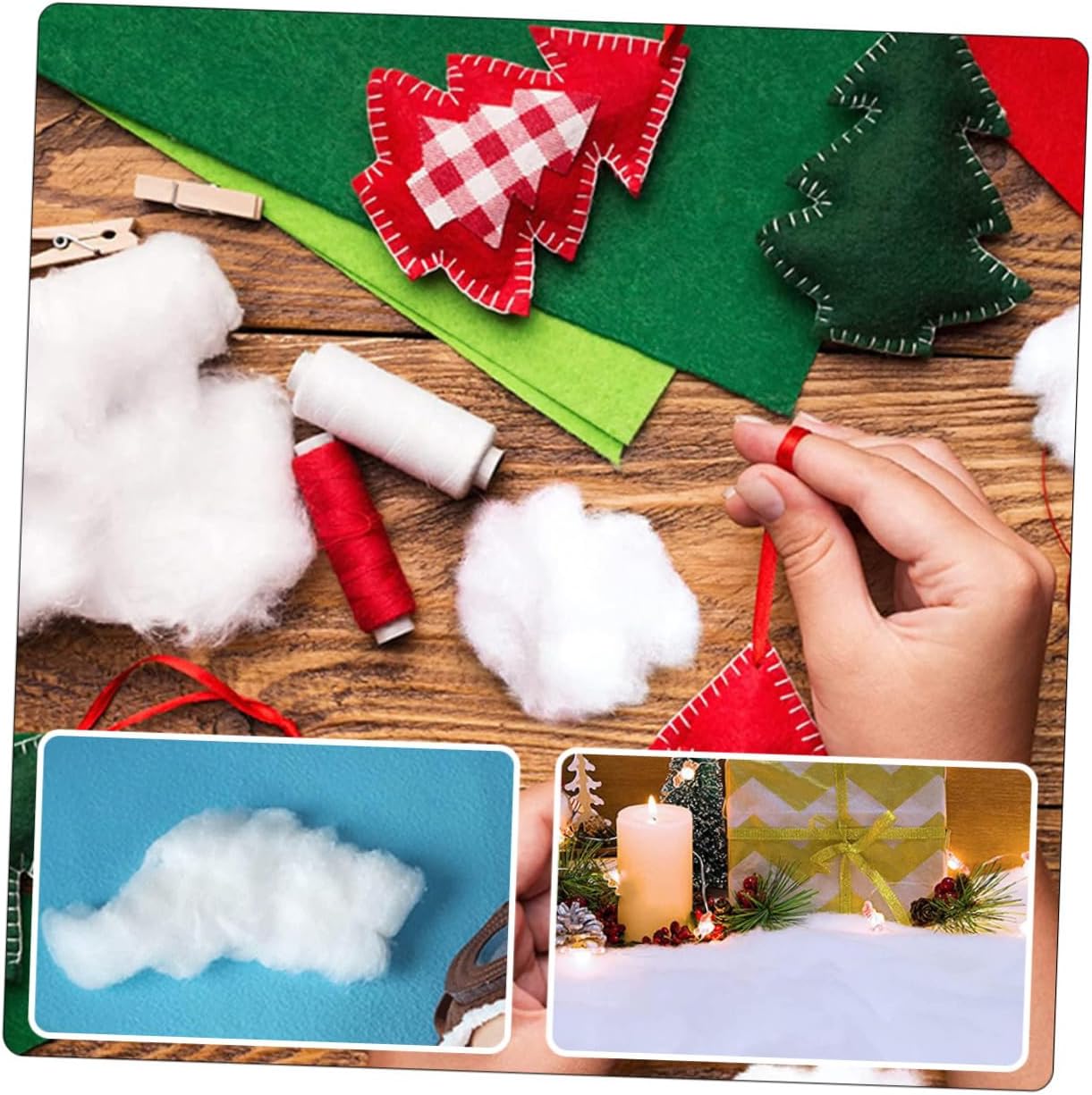 Toyvian 2pcs Christmas Artificial Snow Blankets Thickened White Fluffy Snow Carpet Decorative Cotton for Holiday Winter Decor Indoor Party Supplies