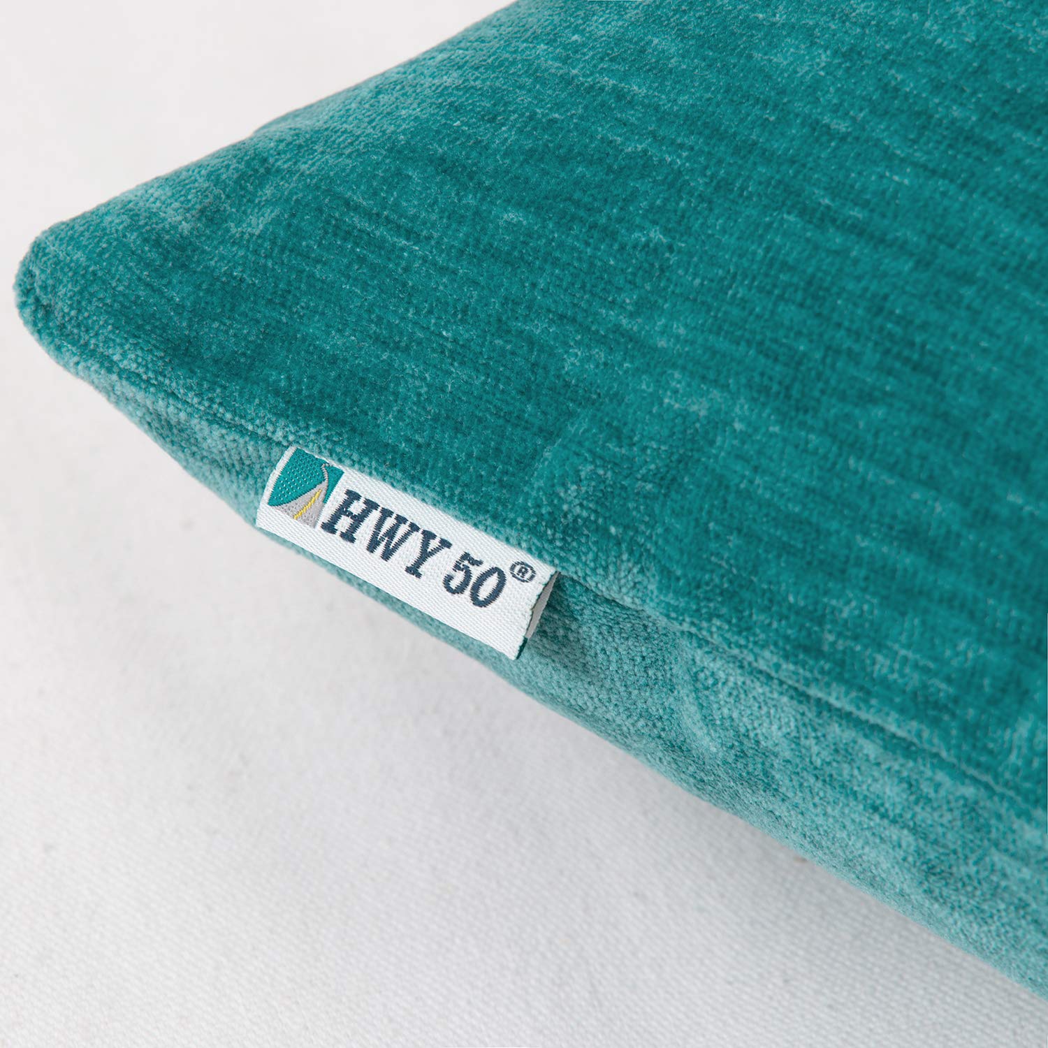 HWY 50 Set Di 2 Federe Per Cuscini In Ciniglia Morbida - 40x40 Cm, Con Tre Bottoni, Per Divano E Letto, Grigio
