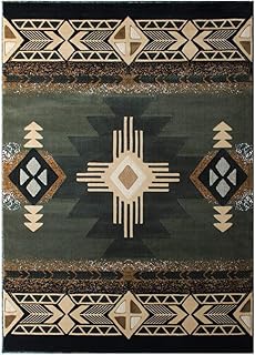 Concord South West Native American Area Rug Design C318 Sage Green (8 Feet X 10 Feet)