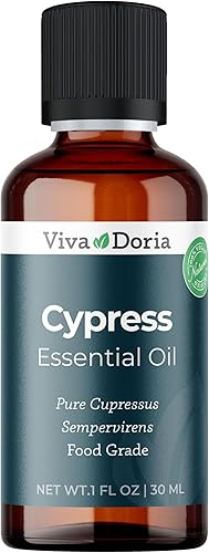 Viva Doria Aceite esencial de ciprés, 100% puro, aceite esencial natural, sin diluir, para aromaterapia, grado alimenticio, 1.0 fl oz (1 onza