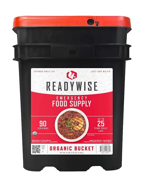 ReadyWise Emergency Food Supply 90 Servings Organic