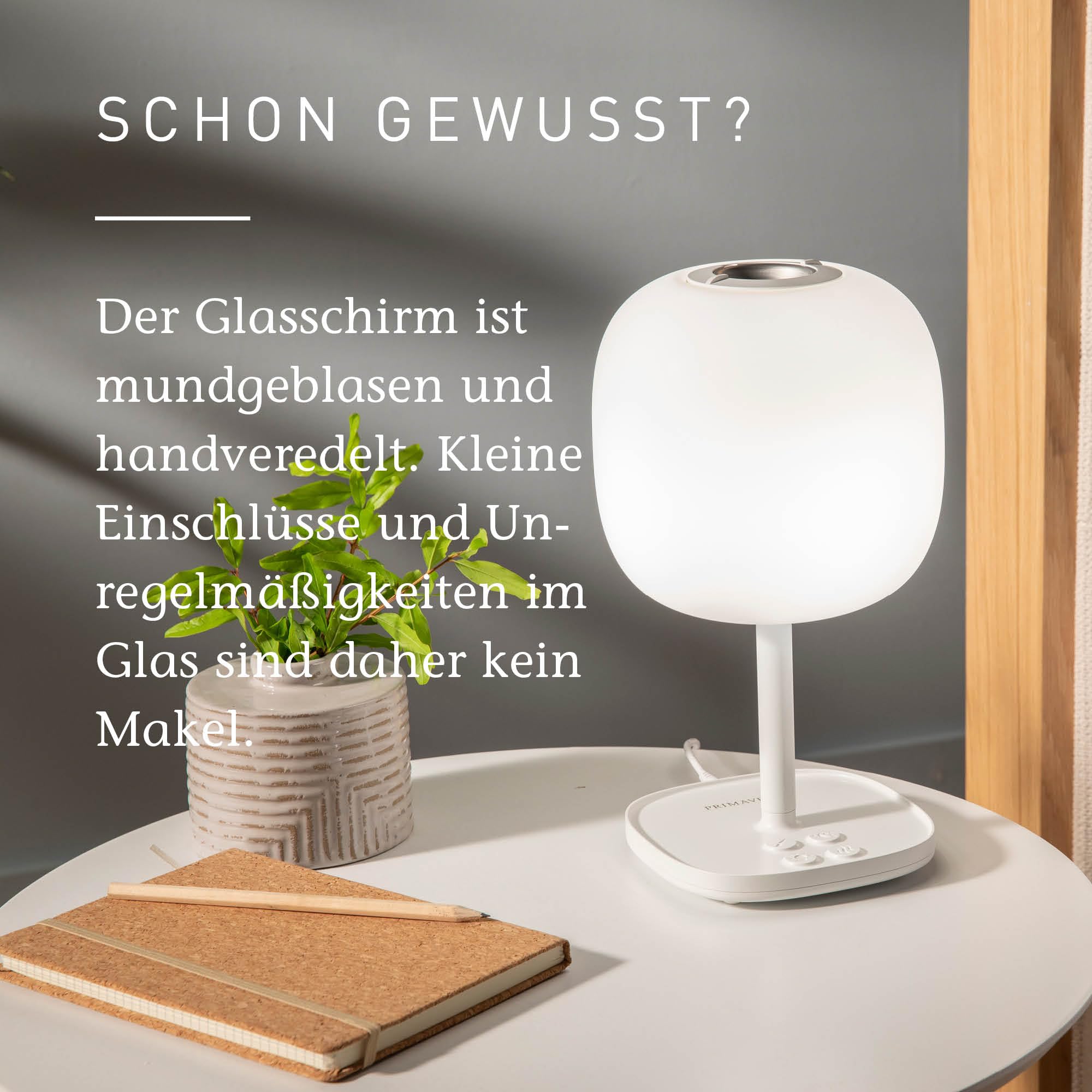 PRIMAVERA Aroma Leuchte Emotion – elektrische Duftlampe, Aromadiffuser, Raumduft – 6 Beleuchtungsfarben und warmweißes Licht – Aromatherapie