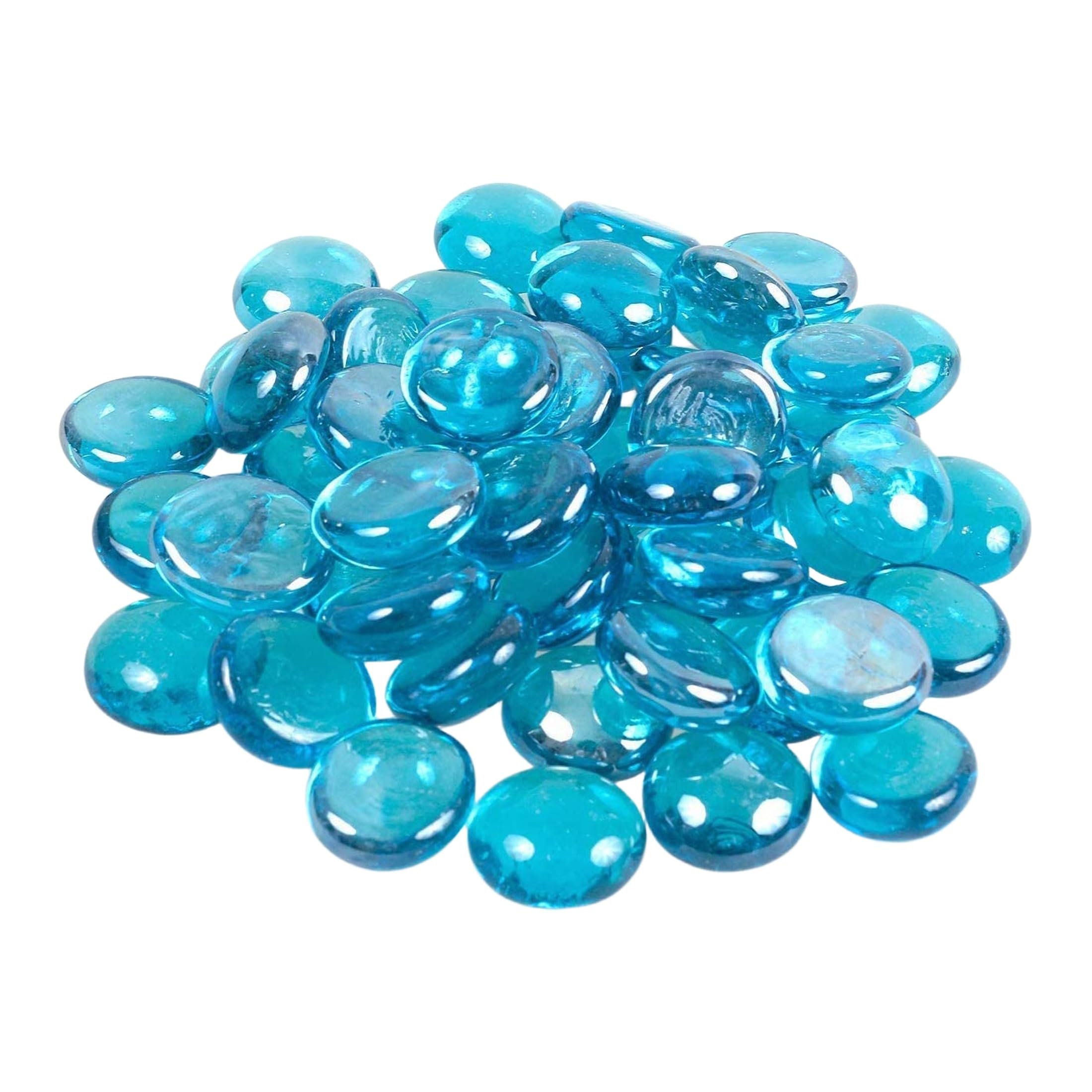 Leafy Tales Glass Pebbles Ocean Blue Color for Home and Garden Decoration, Art and Craft, Aquarium Vase Filler (500 GMS)