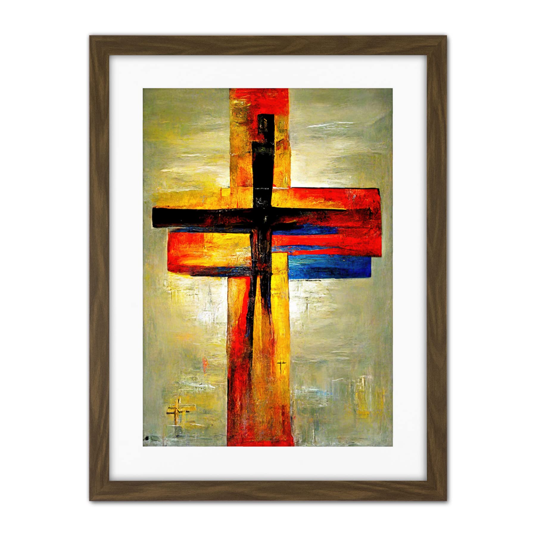 Doppelganger33 LTD Christian Modern Crucifixion Cross Jesus Artwork Framed Wall Art Print 18X24 Inch