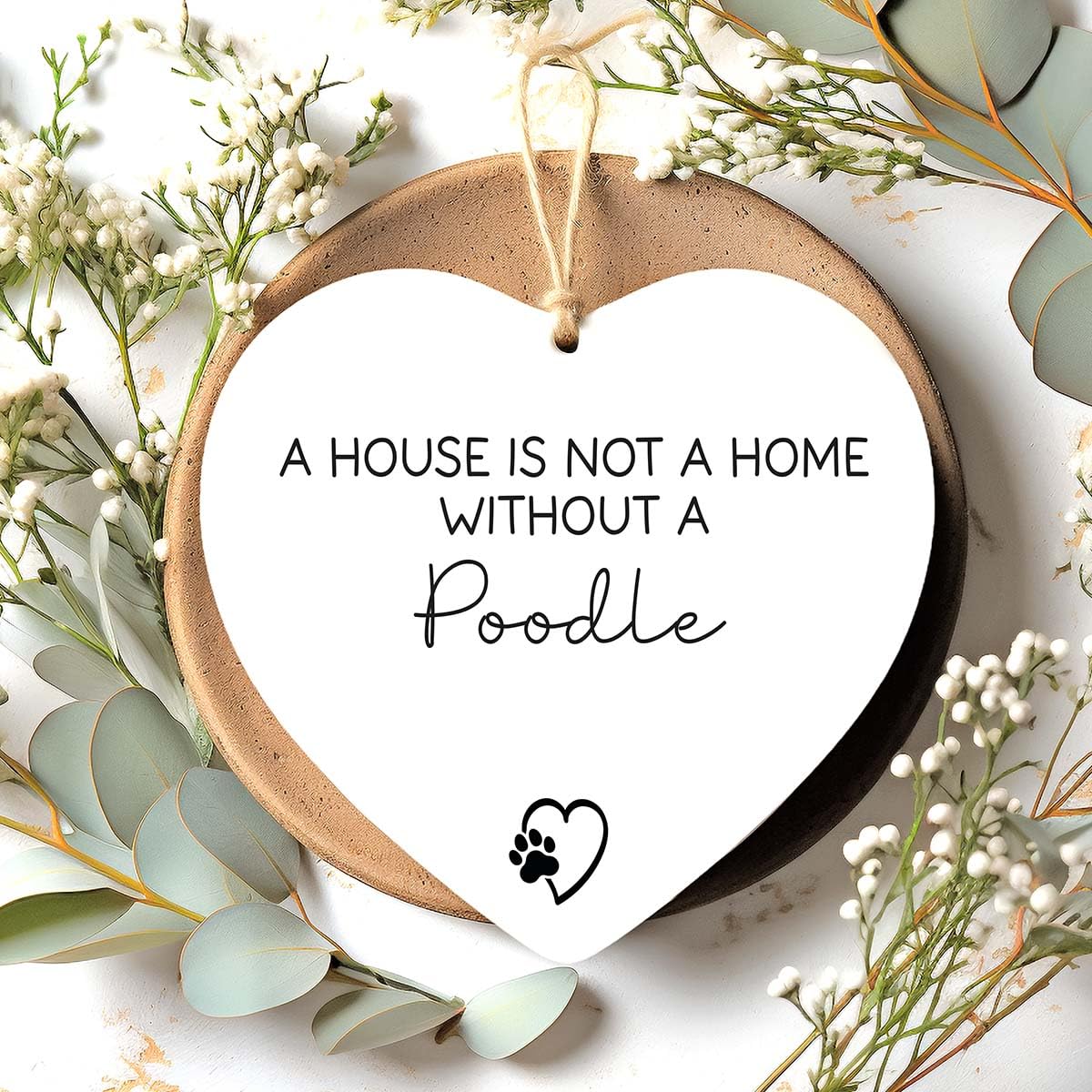 A house is not a home without a Poodle Dog Owner Gift Acrylic Keepsake New Pet Puppy