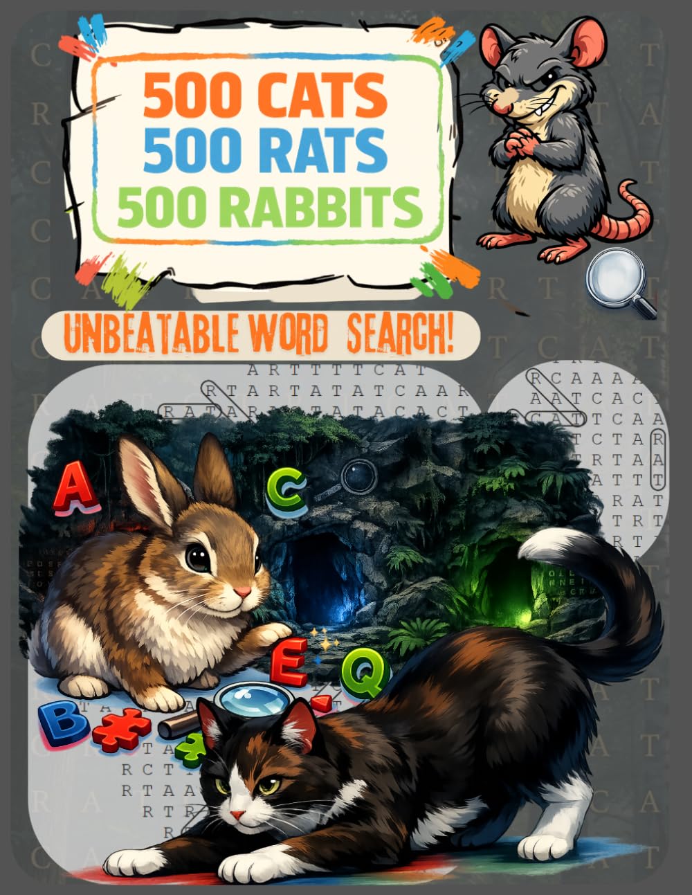 500 CATS 500 RATS 500 RABBITS!: Unbeatable Word Search