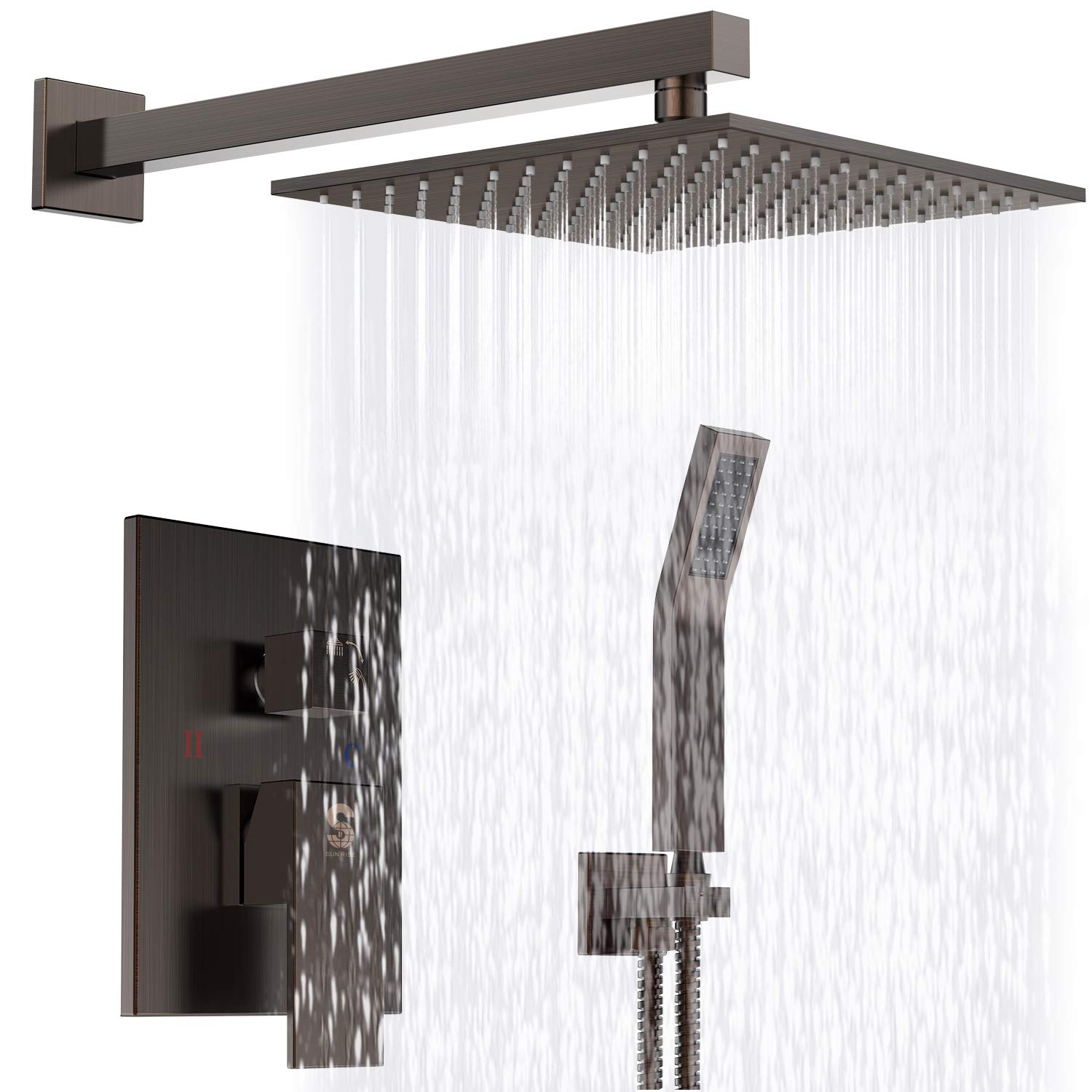 Buy SR SUN RISE 12 Inch Bronze Shower System Brass Bathroom Luxury Rain Mixer Shower