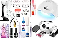 Kit Manicure Gel Acrigel Lixadeira 35.000 Porquinho Cabine Sun 5 Luminaria Completo Alongamentos Lixadeira Eletrica Com Pedal Promoção