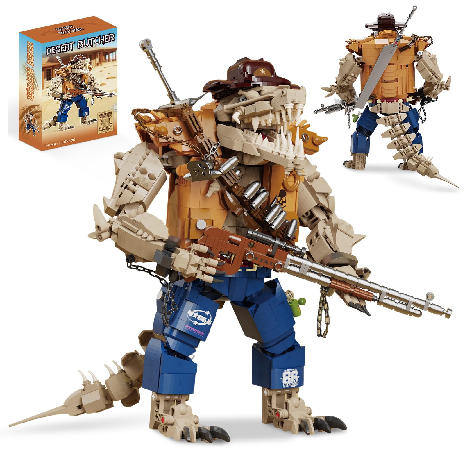 Amazon.com: Mov stone Cowboy Crocodile Building Set, Articulated