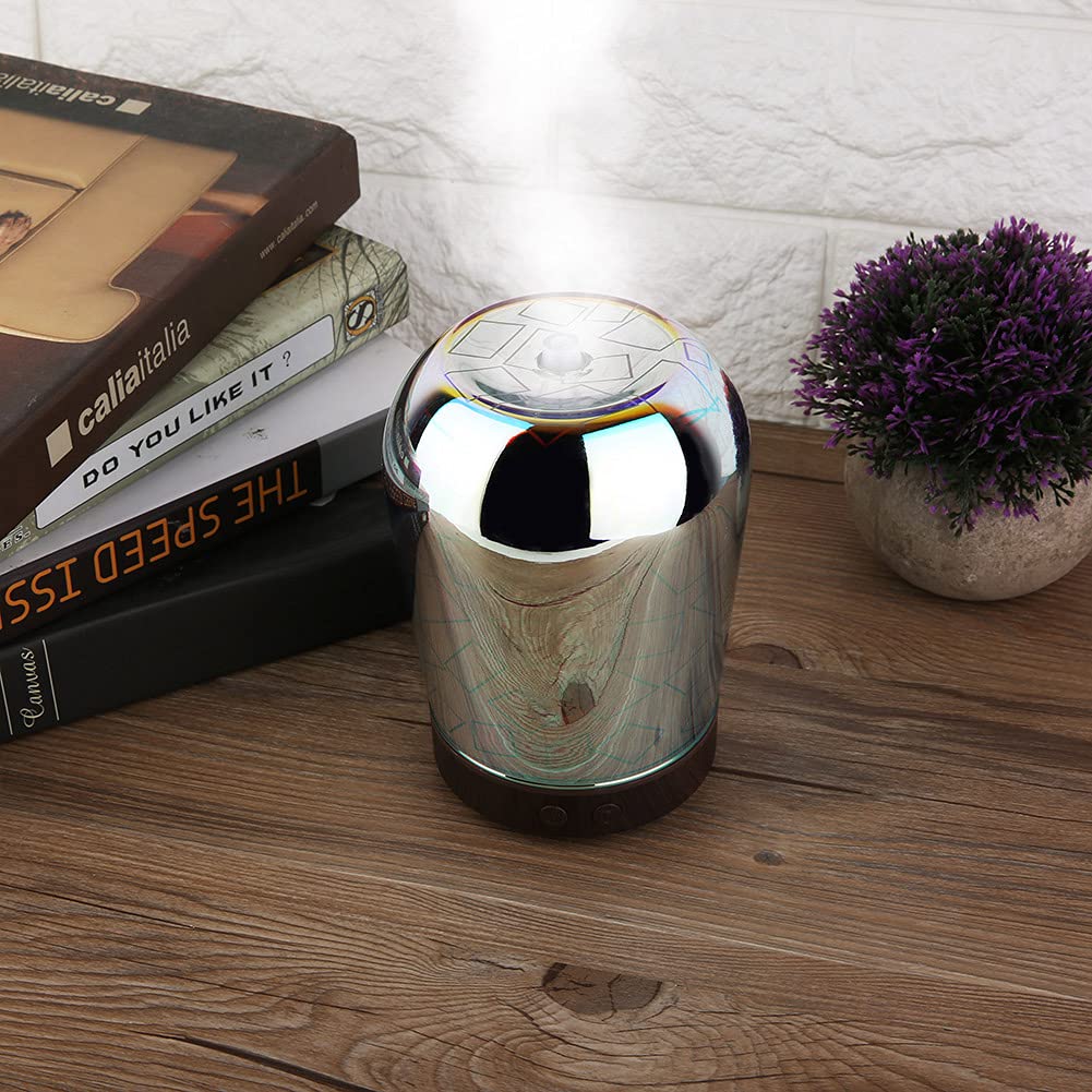 Umidificatore diffusore per aromaterapia ad ultrasuoni 100ml con luce notturna a LED, silenzioso, spegnimento automatico, per soggiorno camera da letto
