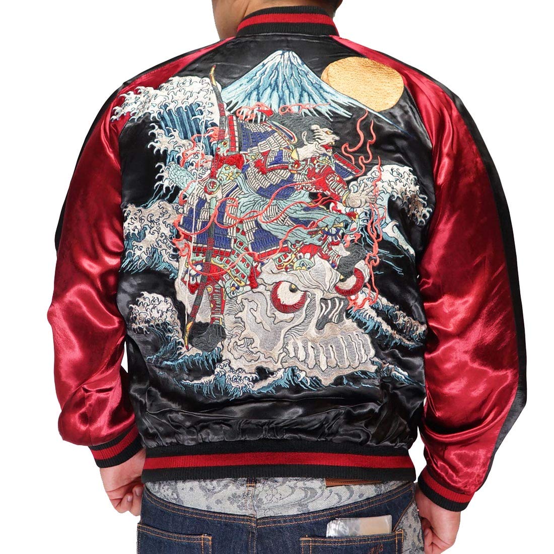 Amazon | [花旅楽団] ﾊﾅﾀﾋﾞｶﾞｸﾀﾞﾝ 和柄 スカジャン リバーシブル