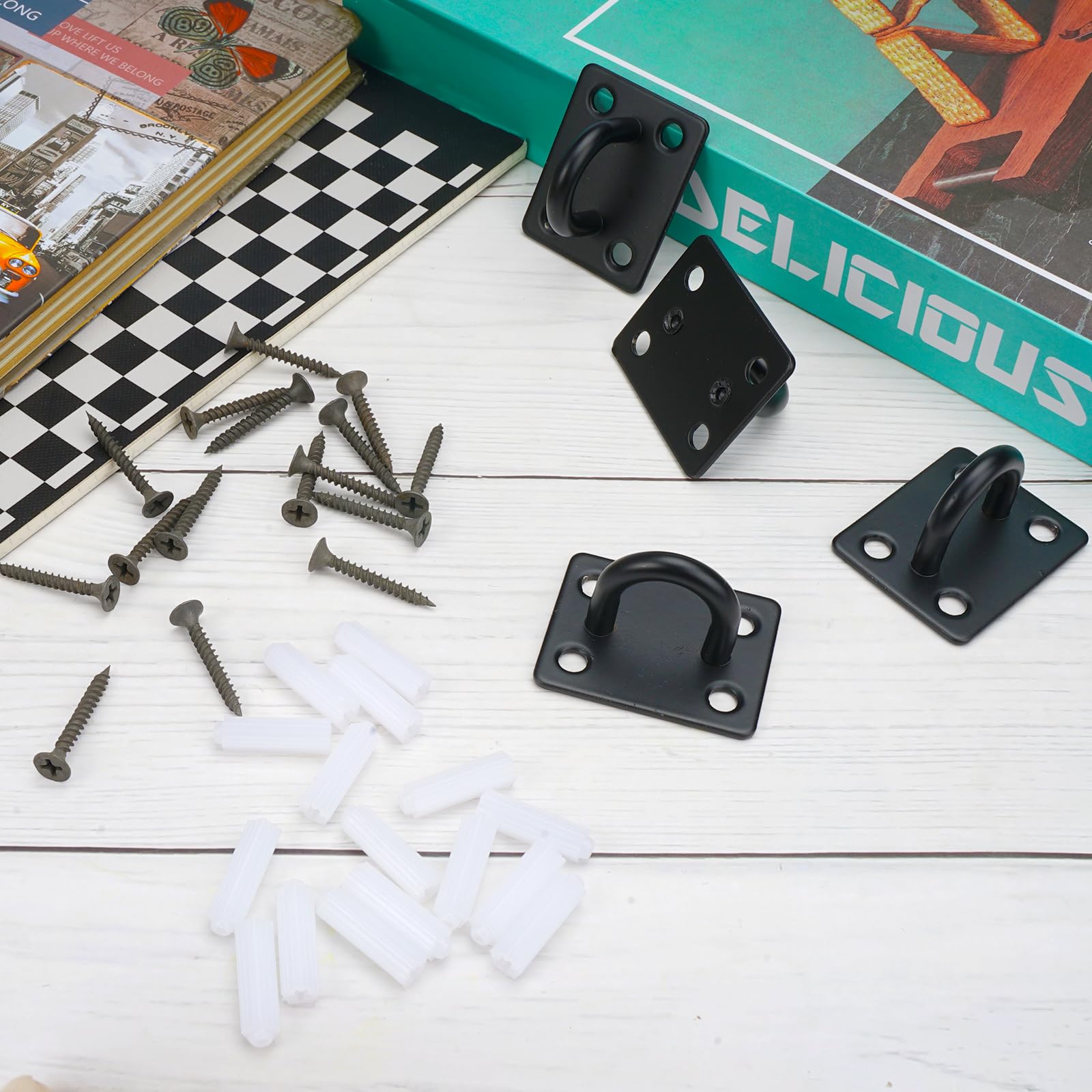 4 Pièces Platine Oeil Inox Crochet De Plafond M6 Pontet Inox