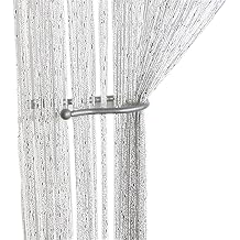 ZiDeTang Dense Glitter Flat String Door Curtain Divider Tassel Panel Color White
