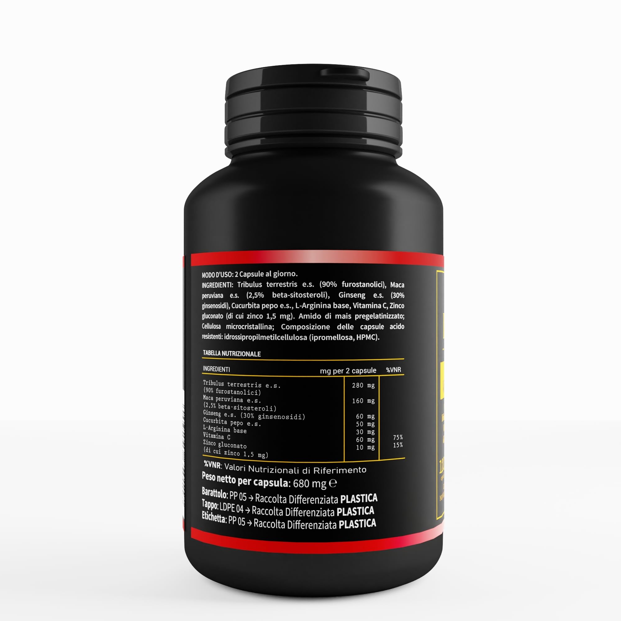 Integratore Uomo – Tribulus Terrestris, Maca Peruviana, Vitamina C e Zinco – Integratore Prostata Uomo Naturale per Energia, Vigore e Benessere Maschile – 120 Capsule – Royal Nutraceutici