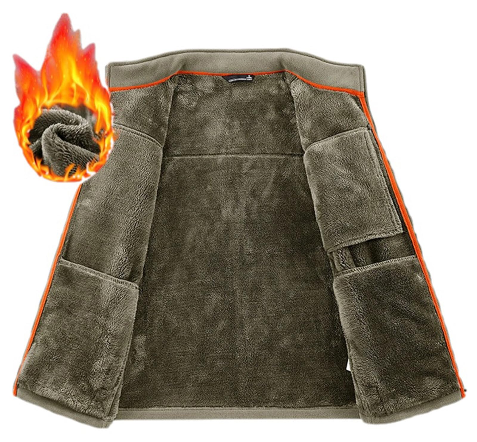 PADOLA Veste Polaire Homme Hiver Double Face Col Roulé Pull Chaude Zippé Manteau avec Multi-Poches Uni Blouson Parka Sherpa d'extérieur Vestes Travail Blousons Pulls
