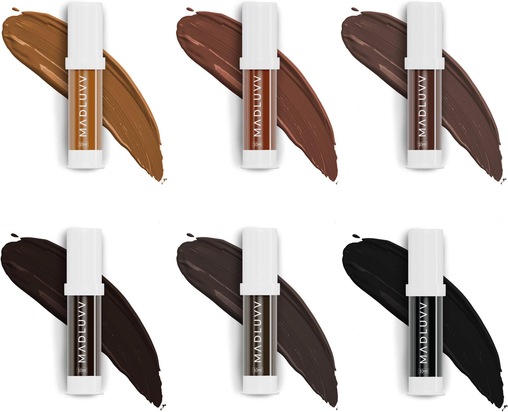 Madluvv Essential 6 Ink Set - Best Microblading Ink, Works with Permanent Makeup Machine, 10 ml Bottle…