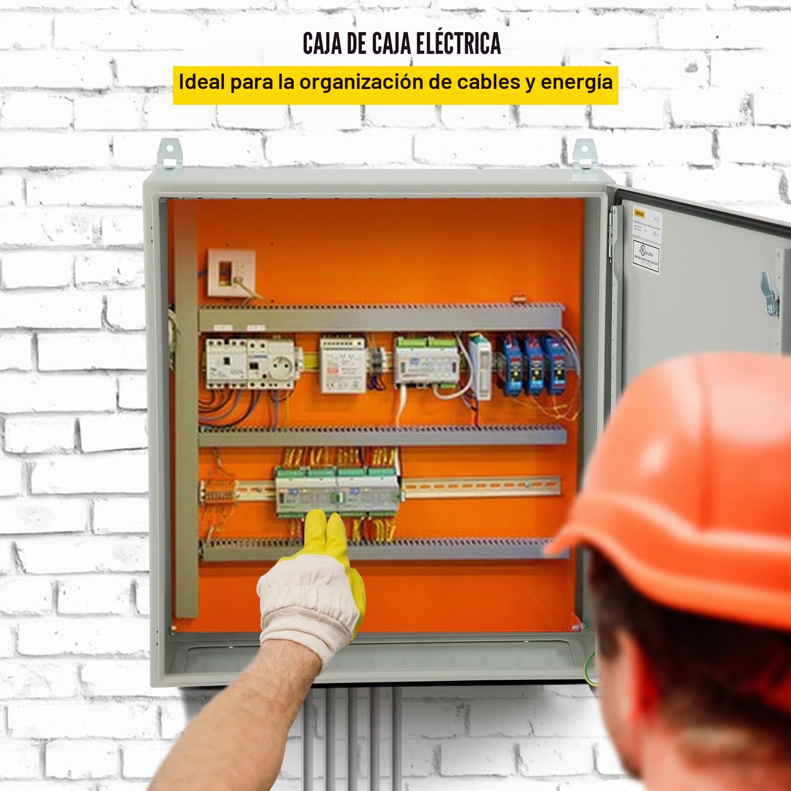 VEVOR Caja eléctrica 60 x 60 x 20 cm caja para exteriores IP66 resistente al agua y al polvo caja de conexiones con bisagras de acero al carbono laminado en frío para uso en interiores y exteriores