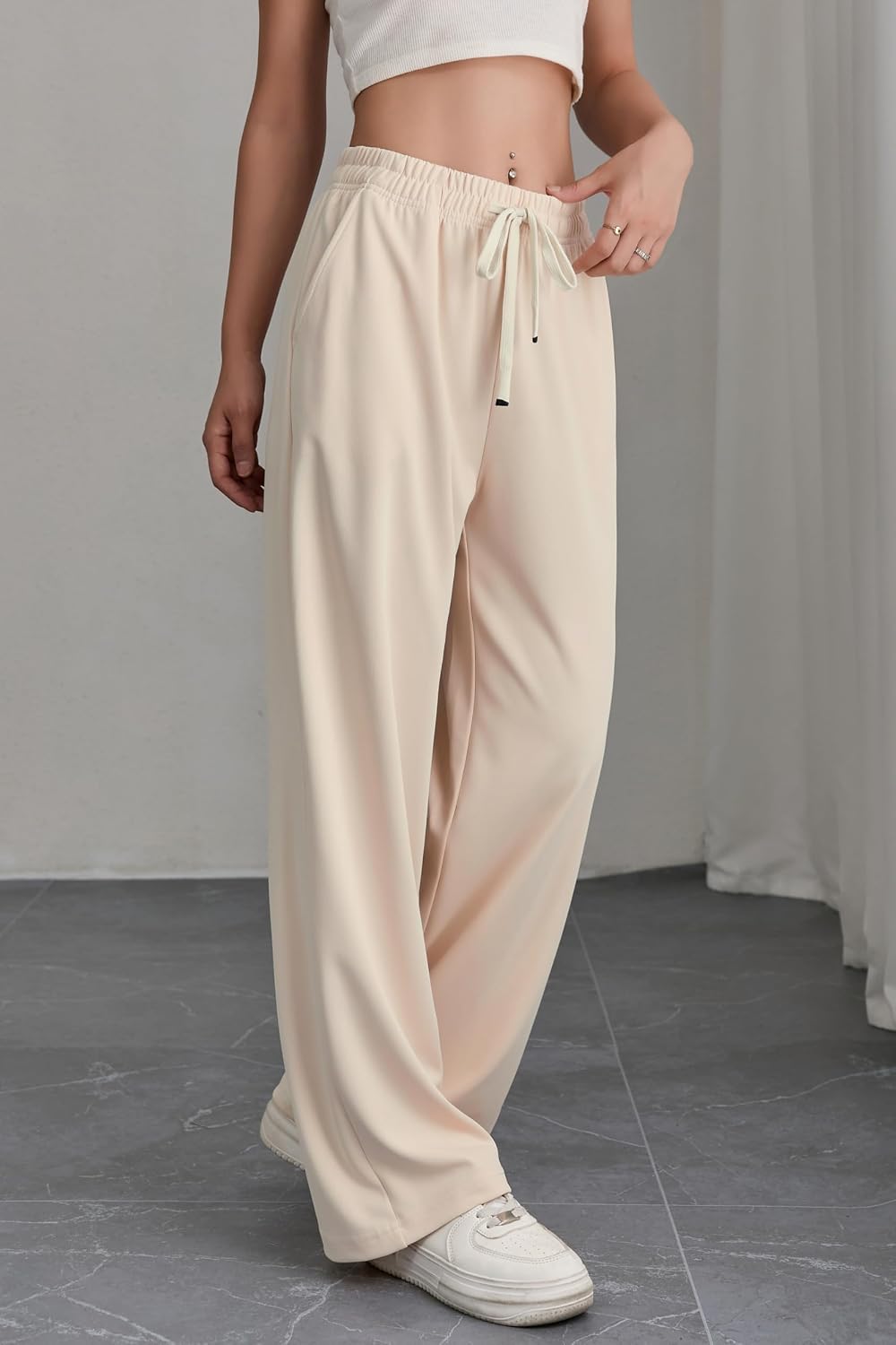 V.A.TOR 189 UNCO&BOROR Women's High Waisted Wide Leg Sweatpants Loose Fit Lounge Legging Pajama Pants with Drawstring