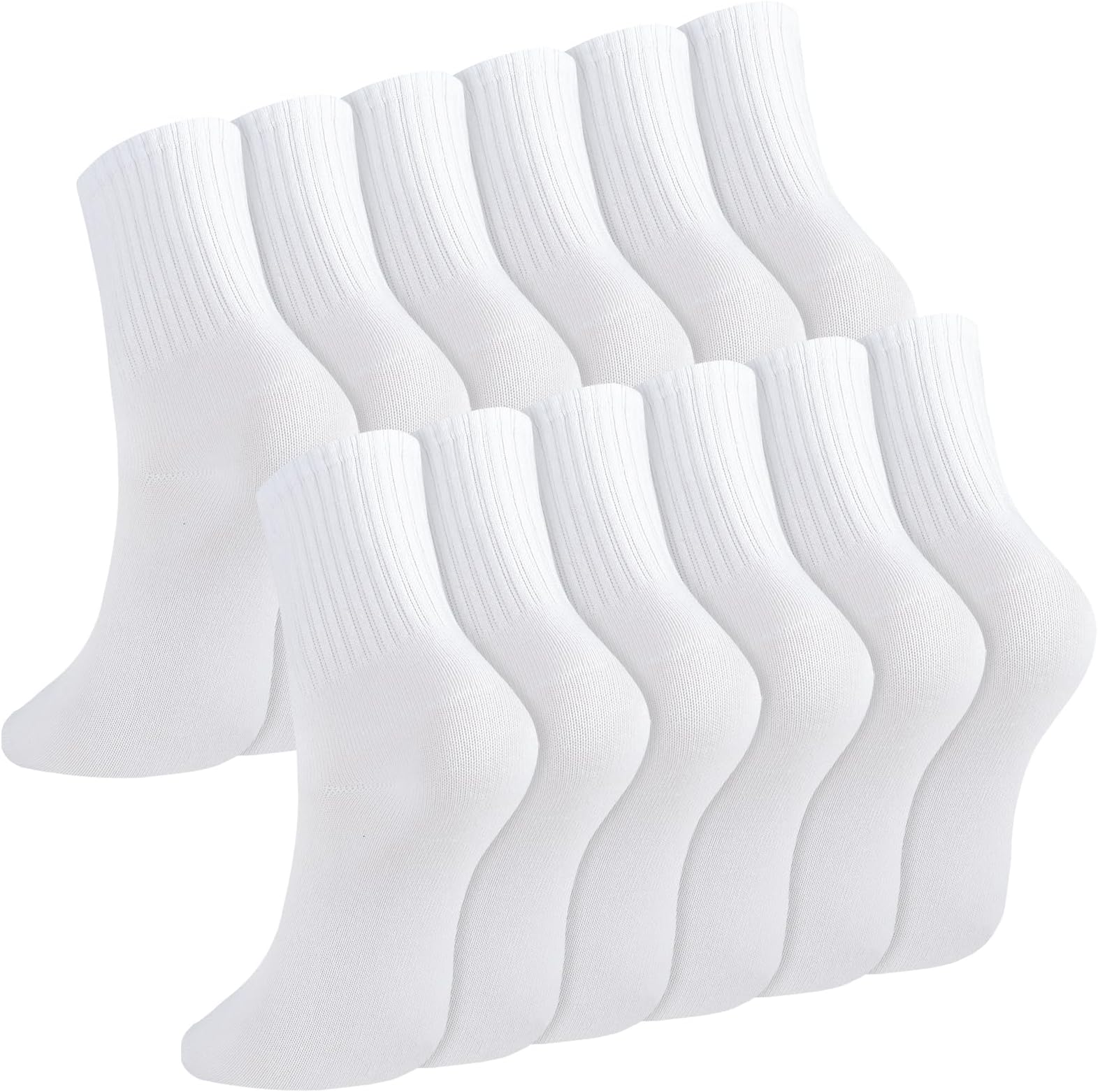 Meng Jiaran6 Pairs Ladies Socks, Women's Sports & Leisure Crop Socks, Breathable Casual Ankle Cotton Liners, Size 3-7