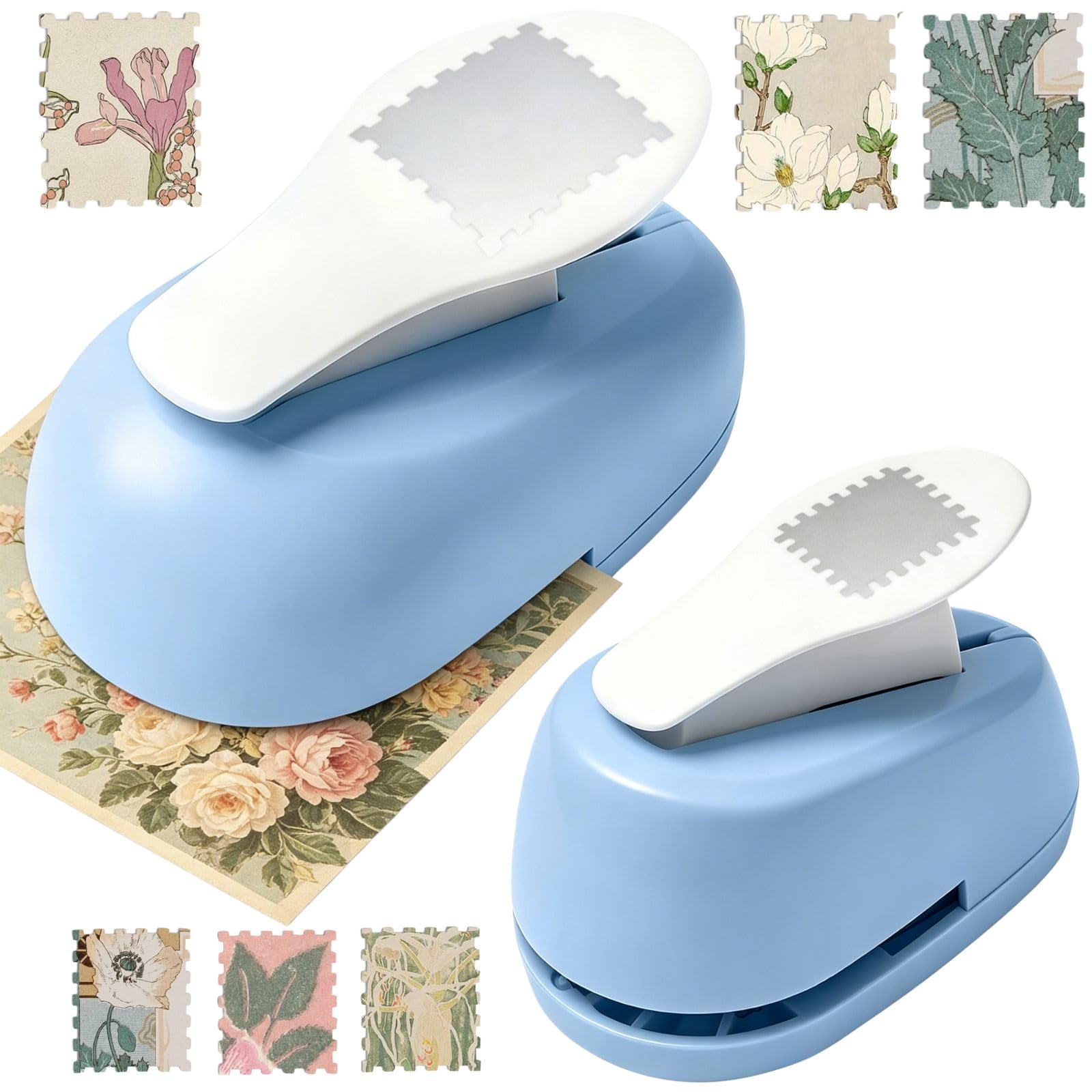 Set di 2 fustelle per francobolli, grandi e piccoli, per scrapbooking, biglietti di auguri e confezioni regalo, adatte per carta da 70 – 320 g