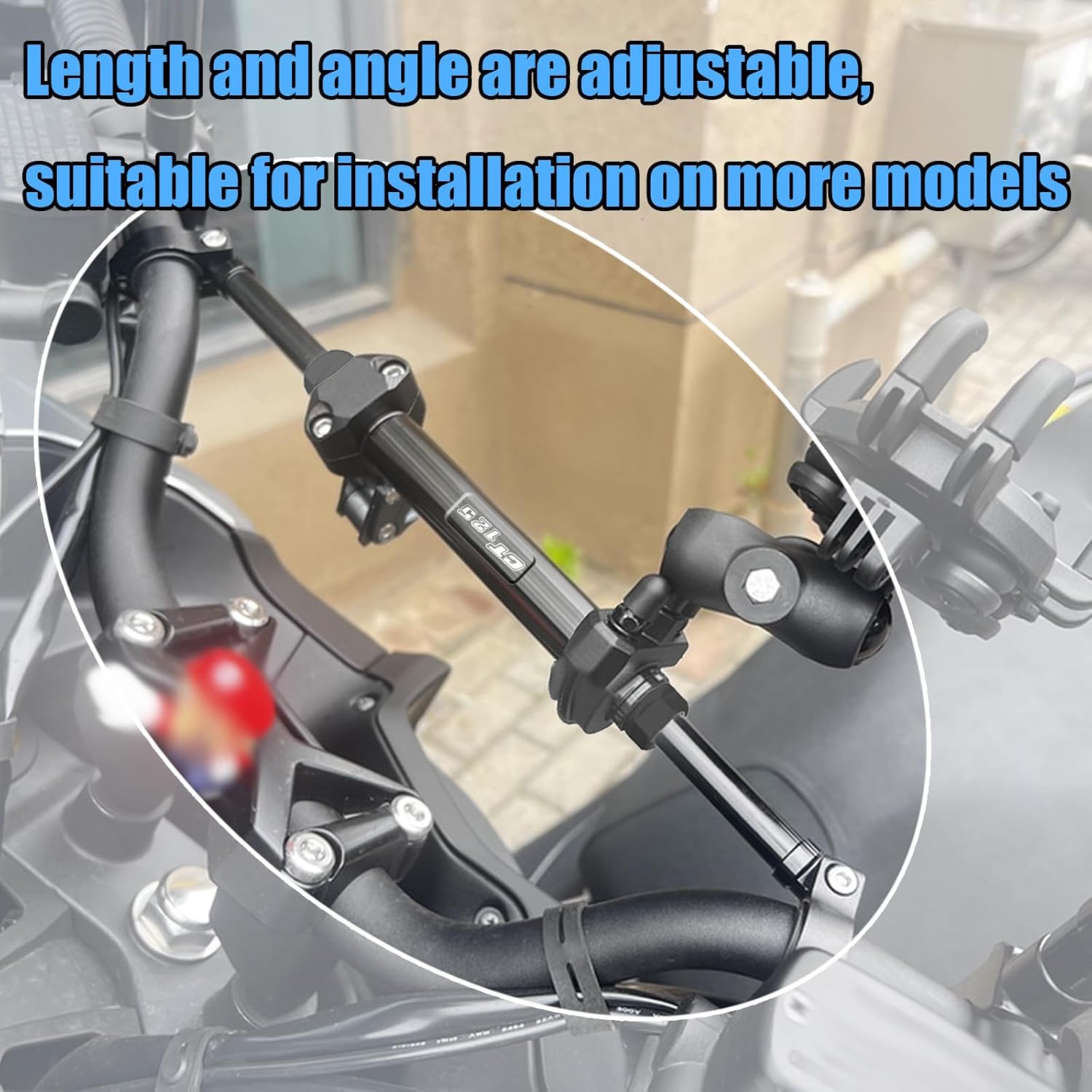 for CT125 Trail 125 Hunter Cub 2021-2026+ Motorcycle CNC Aluminum Alloy Accessories Handlebar Bracket Support Rod Adjustable Center Bracket Balance Bar Reinforcement Rod (Black)